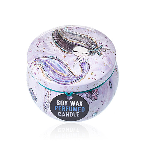 Art Tin Candle - Assorted Design - Sea life - Raspberry